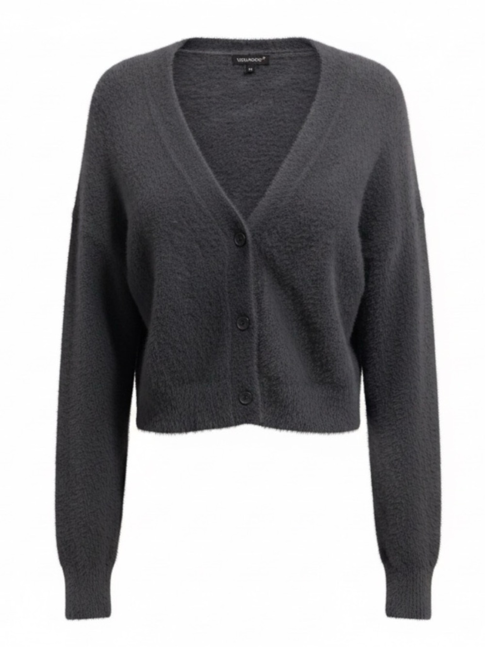 VERABENDLDI  Charcoal Fuzzy Women's Cardigan